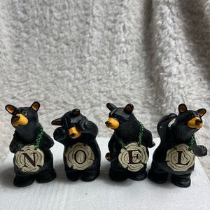 NIB BearFoots NOEL 4 Bears Xmas Collectible Montana Big Sky Carvers Jeff Fleming